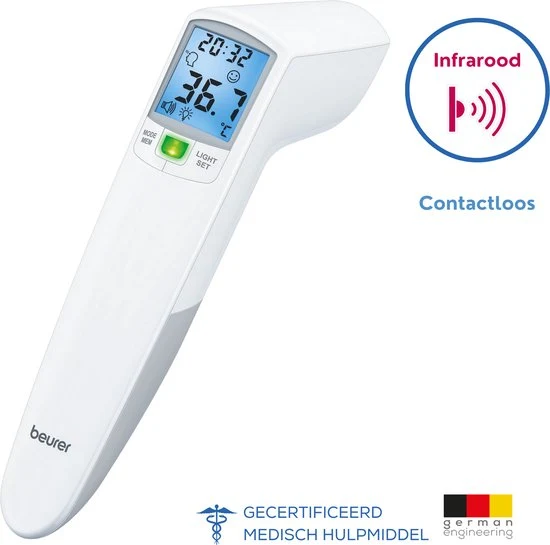Beurer FT 100 Thermometer lichaam - Contactloos - Slimme Infraroodmeting met Automatische Start