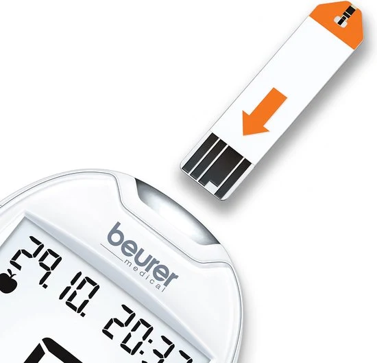 Beurer GL 44 White mmol/l Bloedsuikermeter - Bloedglucose meter - Licht - Incl. prikhulp, 10 test strips, 10 lancetten, batterijen & etui