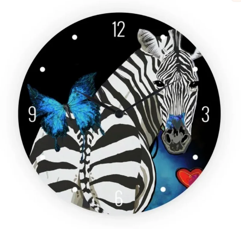 Wandklok "Zebra in Love!"