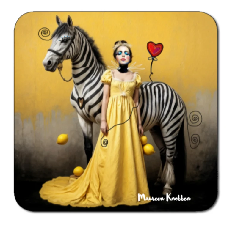 Onderzetters "Zebra Lady"