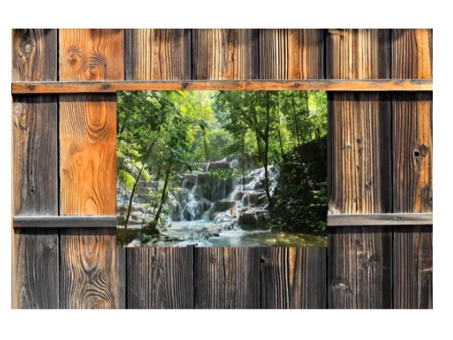 Customize-it Waterval tredes 70x50cm Tuinschilderij
