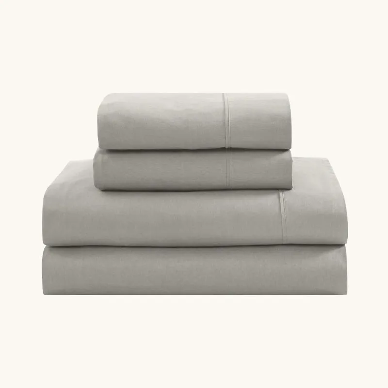 Sleep Comfy Satijn Katoen Dekbedovertrekset | Lichtgrijs