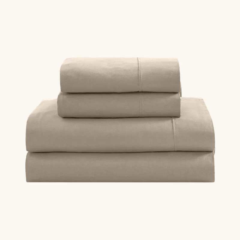 Sleep Comfy Satijn Katoen Dekbedovertrekset | Taupe