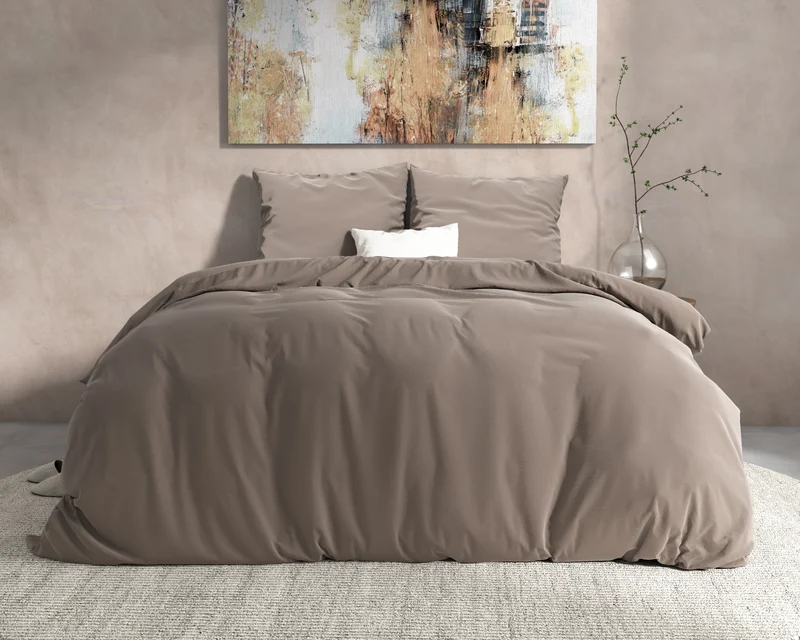Flannel Dekbedovertrekset - Taupe