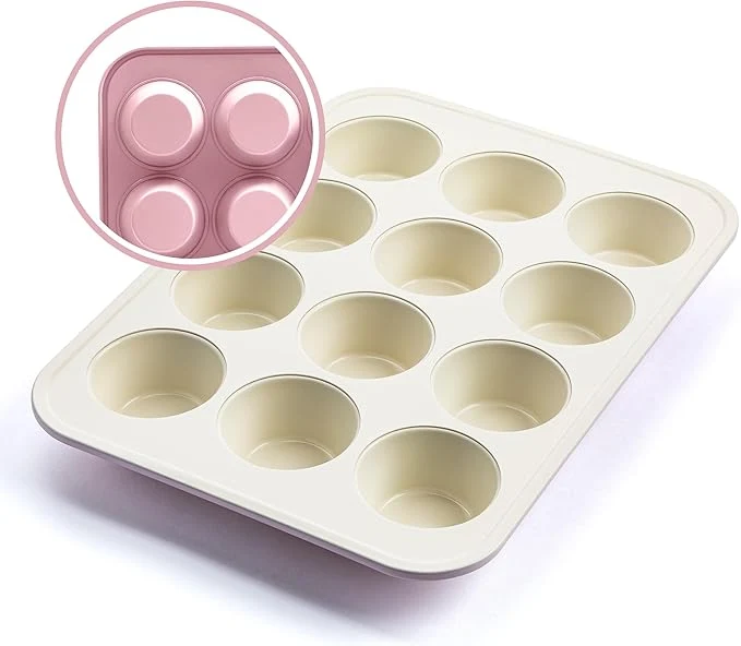 GreenLife Contour Muffinvorm 12 cups Roze