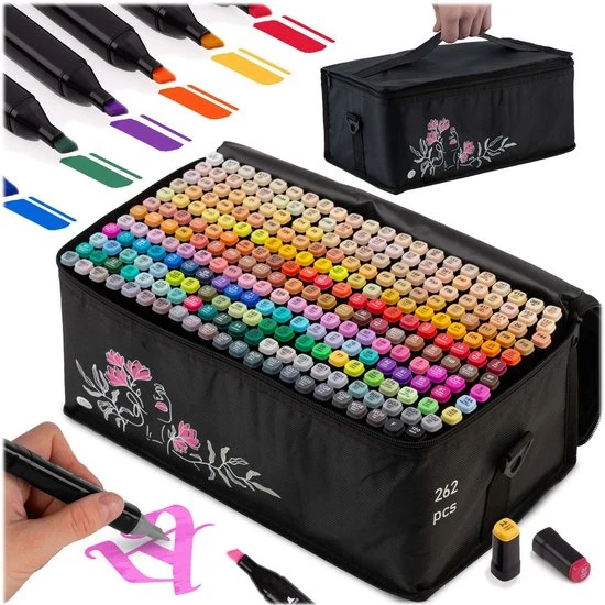 Nukido NK-915 Alcoholmarkers met tas 262 stuks