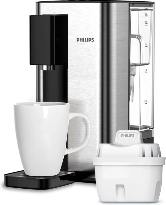 Elektronische waterdispenser zilver/zwart