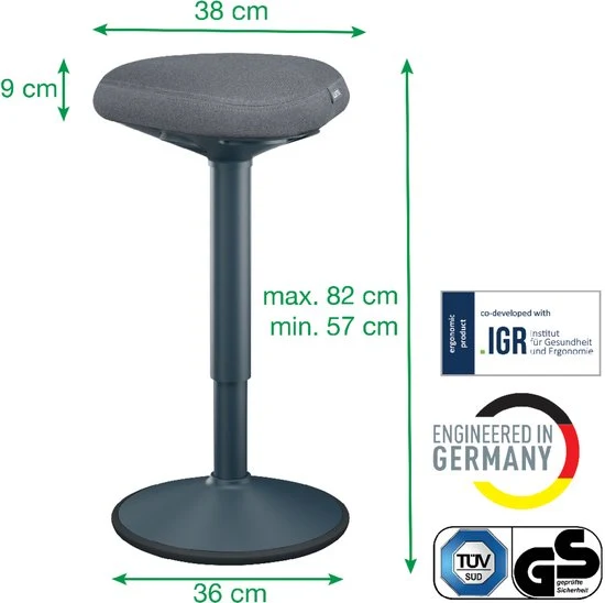 Leitz Ergo Active Zit Sta Kruk met Comfortzitting