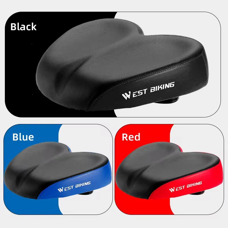 West Biking Wide Comfort Saddle – Soft, Shock-Absorbing eBike Seat