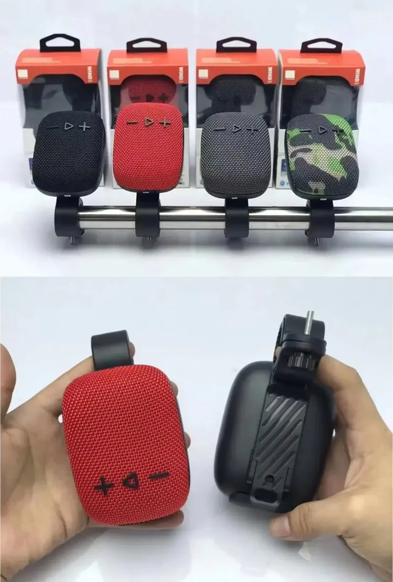 Rechargeable Speaker with Mounting Options for Stroller or Bicycle, Waterproof, Bluetooth, and Built-in Microphone!