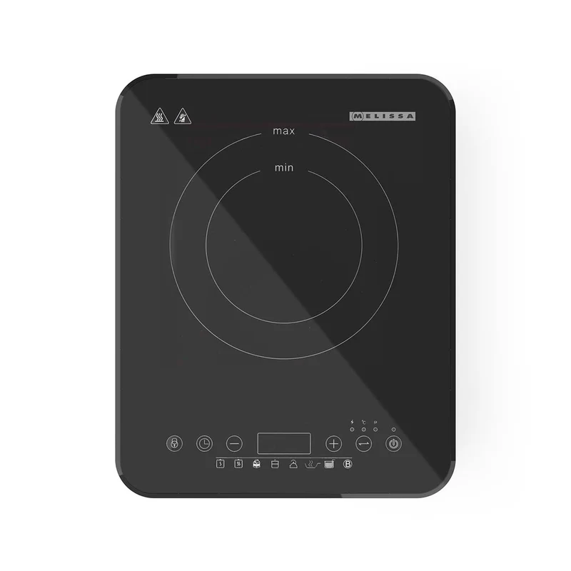 Melissa 16350029 - Vrijstaande inductiekookplaat met 1 kookzone en 2000 W vermogen - 10 standen - Touchbediening en LED display - Oververhittingsbeveiliging - Zwart