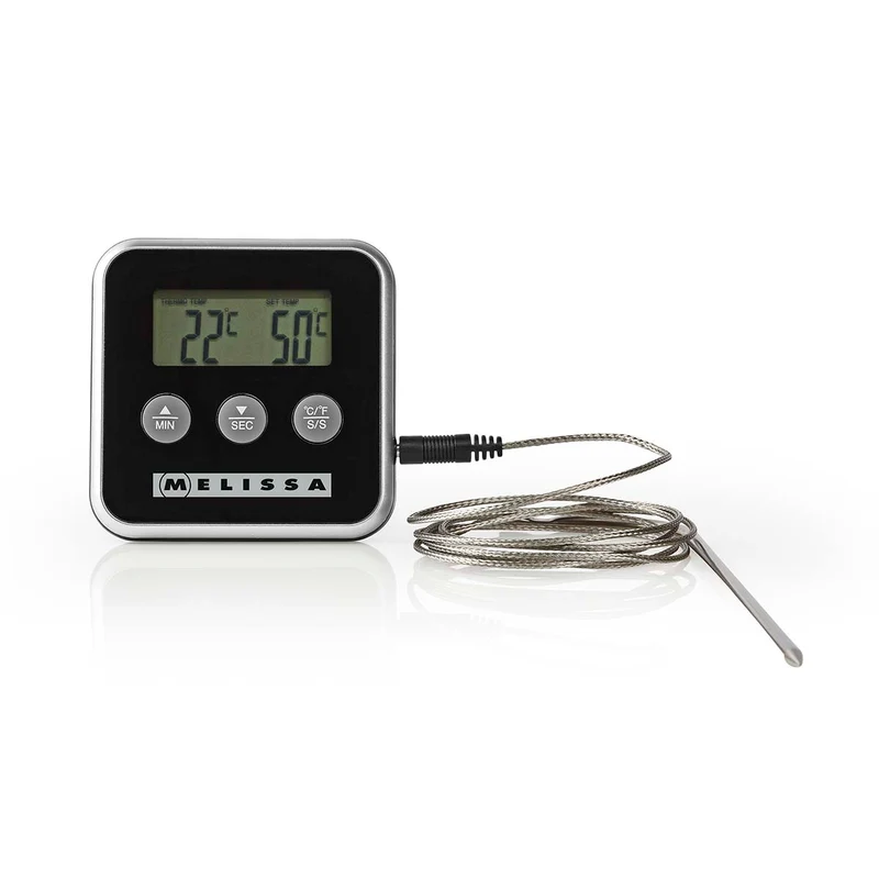 Melissa 16310241 - Vleesthermometer - Tot 250°C - Alarmtimer - LCD-display