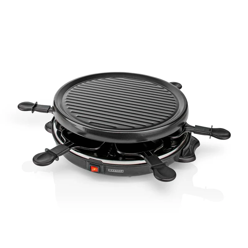 Melissa 16300032 - Raclette en Gourmetset - 6 Personen - 800 W - Ø 29 cm - Antiaanbaklaag