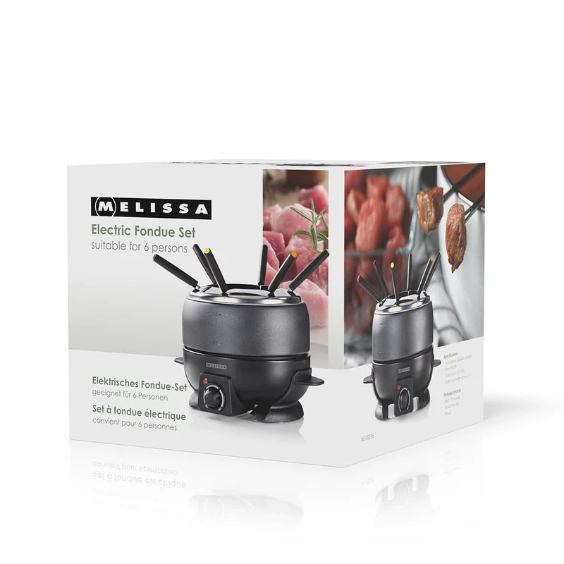 Melissa 16310236 - Fondueset voor 6 personen - 2,3 l - Instelbare temperatuurregeling - 800 W
