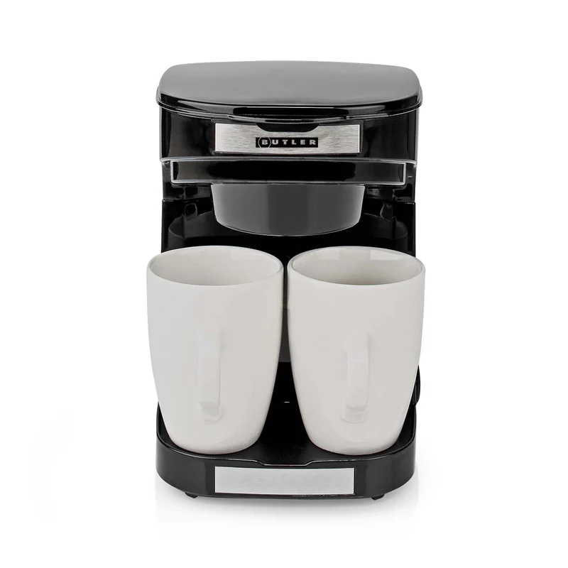 Butler 16100129 - Compact koffiezetapparaat - 2 porseleinen kopjes - 0,25 l - 450 W - Automatische uitschakeling - Zwart