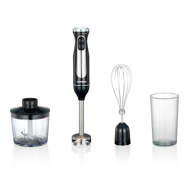 Melissa 16210069 - Staafmixer - Hakmolen, Garde, Beker - 600W - Zwart RVS