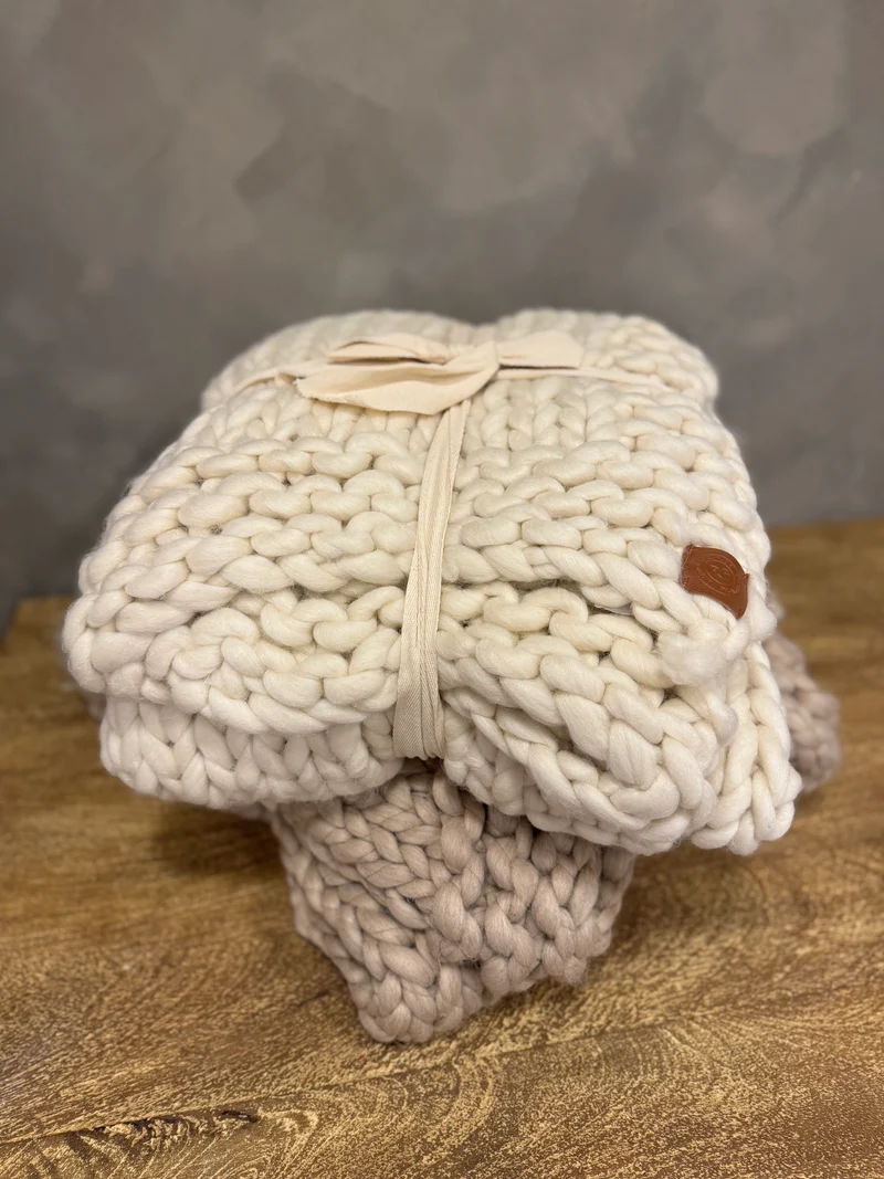 Plaid gebreid grof Offwhite