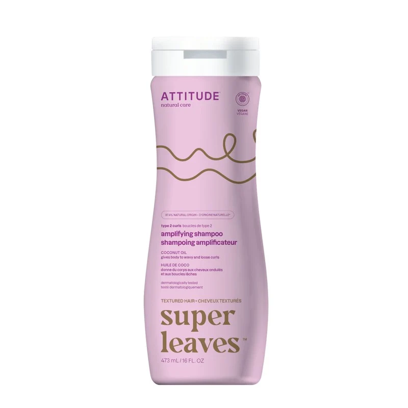 Attitude Super Leaves Shampoo Coconut Oil Curl Amplifying Type 2 Curls 473 ml