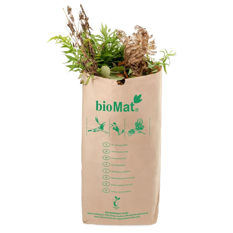 BioMat Composteerbare 2-laagspapieren Afvalzakken 80 Liter 25 stuks