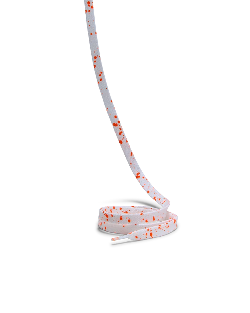 Men’s Laces in Cotton, White Neon Orange
