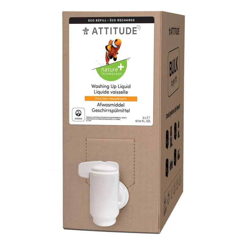 Attitude Nature+ Afwasmiddel Citrus Zest Bult To Go 2 liter