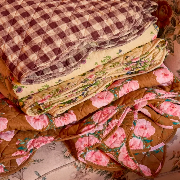 Rice - Deken - Retro Bouquet print