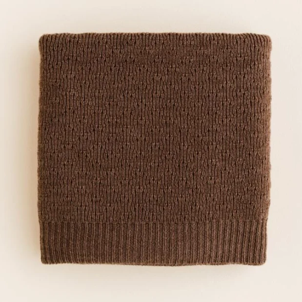 Hvid - Deken - Merino wol - Dora - Mocha