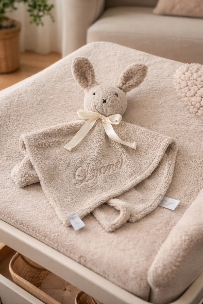 Bamboe Teddy Knuffel Beige – Personaliseerbaar met Naam