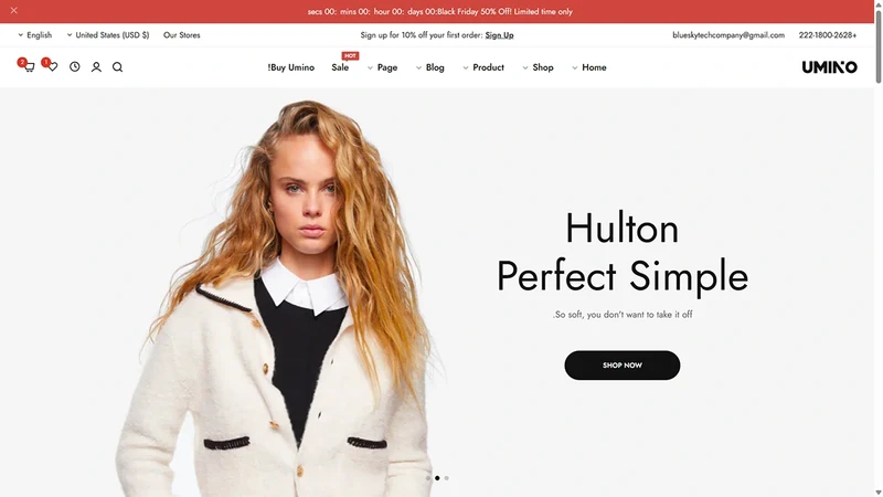 Umino Theme – RTL Demo | Fashion & Apparel (RTL Support)