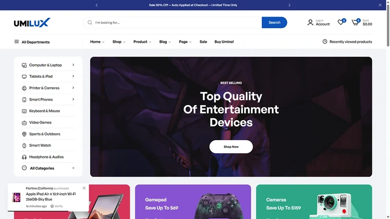 Umino Theme – Mega Store | Multi-category Supermarket