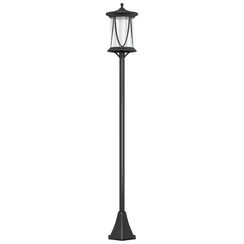 Zwarte solar tuinlantaarn 17x17x127 cm – sfeervolle verlichting op zonne-energie