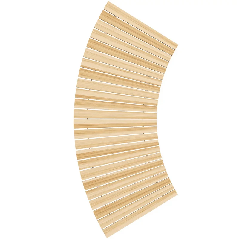 Gebogen uitrolbaar tuinpad 120x47 cm – weerbestendig vurenhout voor tuin en balkon