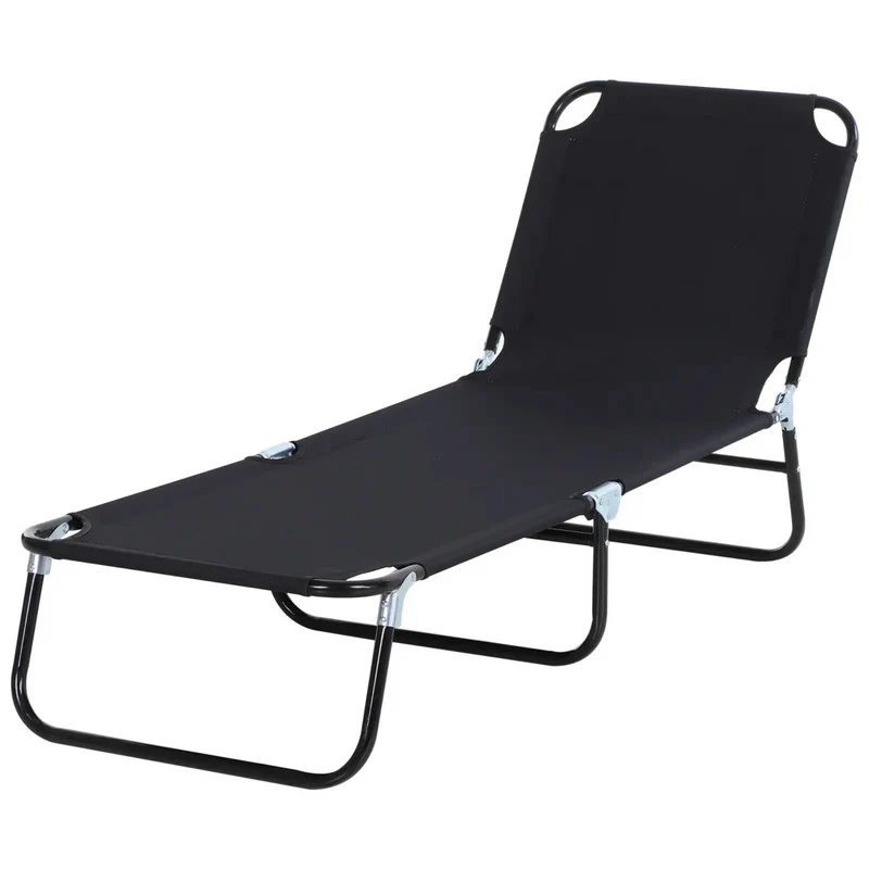 Verstelbaar zwart ligbed 188x56 cm – 5 rugstanden en ademend textiel