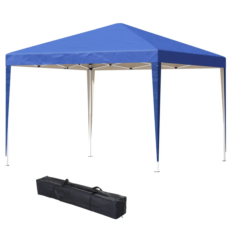 Easy-up partytent 3x3m blauw – snel op te zetten met UV30+ bescherming