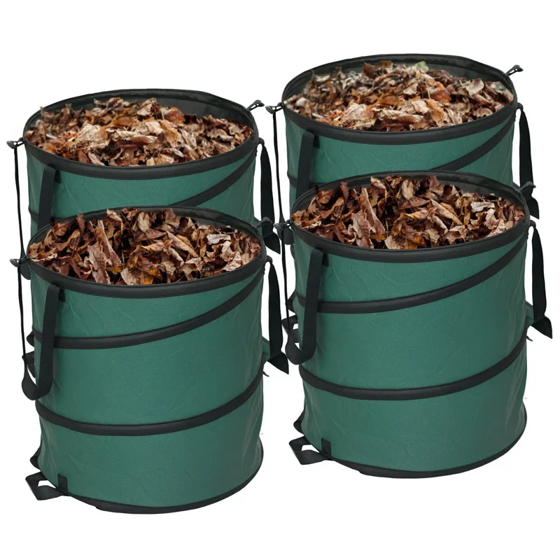 Set van 4 tuinafvalzakken 4 x 86 liter – herbruikbaar, stevig en met handgrepen