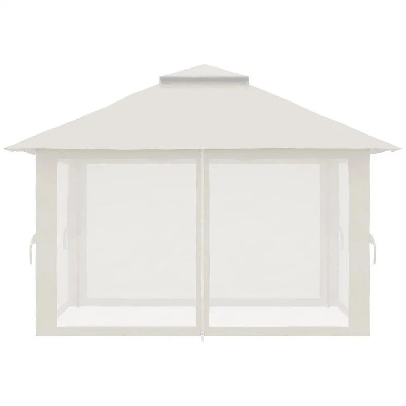 Easy up partytent 4x4 m crèmewit – met zandzakken en stevig frame voor buitengebruik