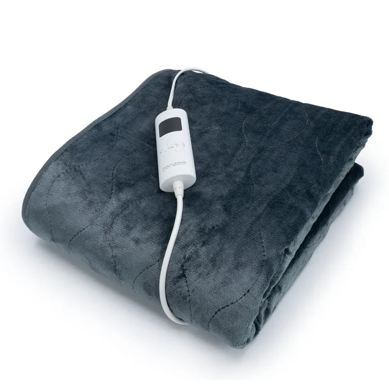 Antraciet elektrische deken 181x136 cm met timer – comfortabel en veilig warmblijven | Zenzee