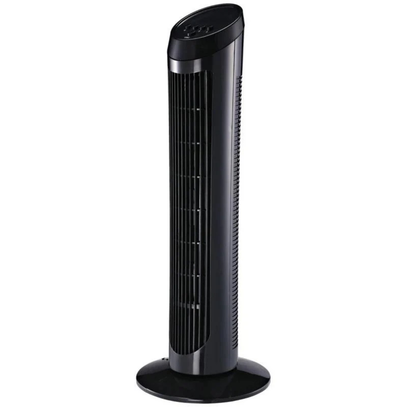 Stille zwarte torenventilator 45W met zwenkfunctie en slank design