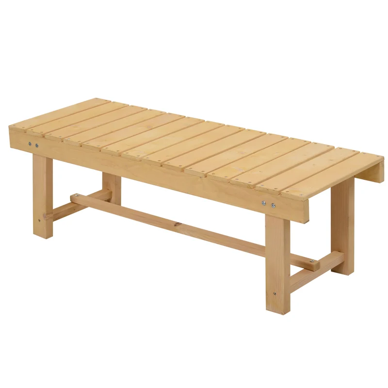 Houten tuinbank 2-persoons 128 cm (naturel)