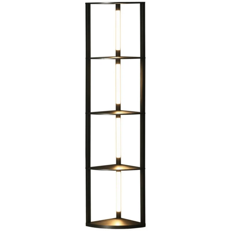 vloerlamp dimbaar 41x30x164 cm zwarte LED vloerlamp dimbaar 41x30x164 cm stalamp met opbergruimte