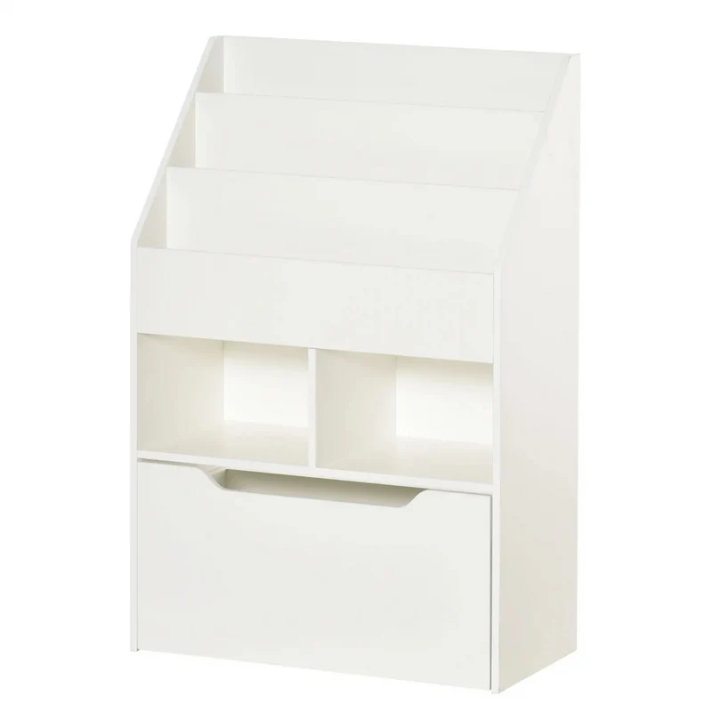 Boekenkast kinderkamer wit met opbergkist 60x30x90 cm praktisch en stijlvol