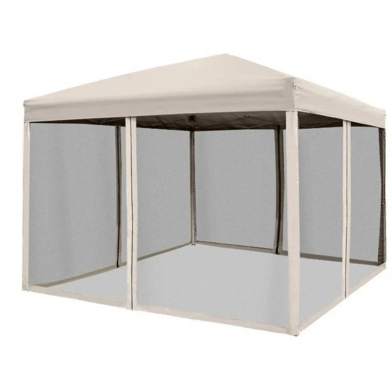 Beige easy-up partytent 3x3 m met draagtas en stevig frame