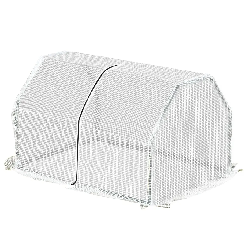 Compacte kweekkas 99x71x60 cm met groen PE-doek en ritssluiting