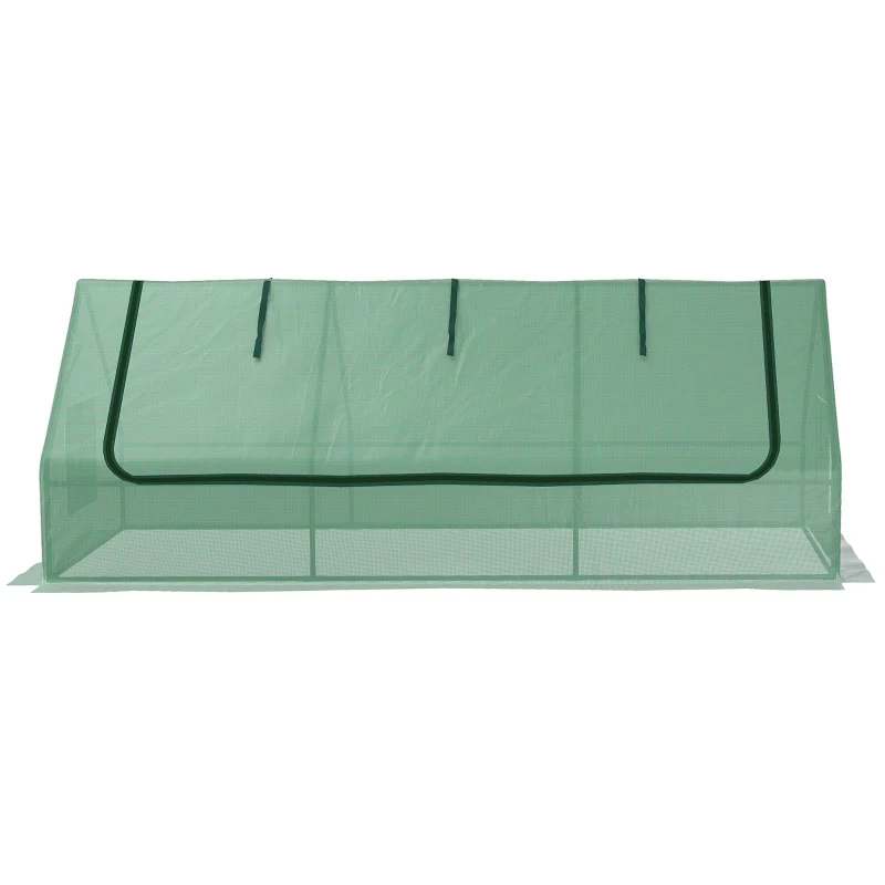 Middelgrote tunnelkas 240x90x90 cm met groen PE-doek en ritssluiting
