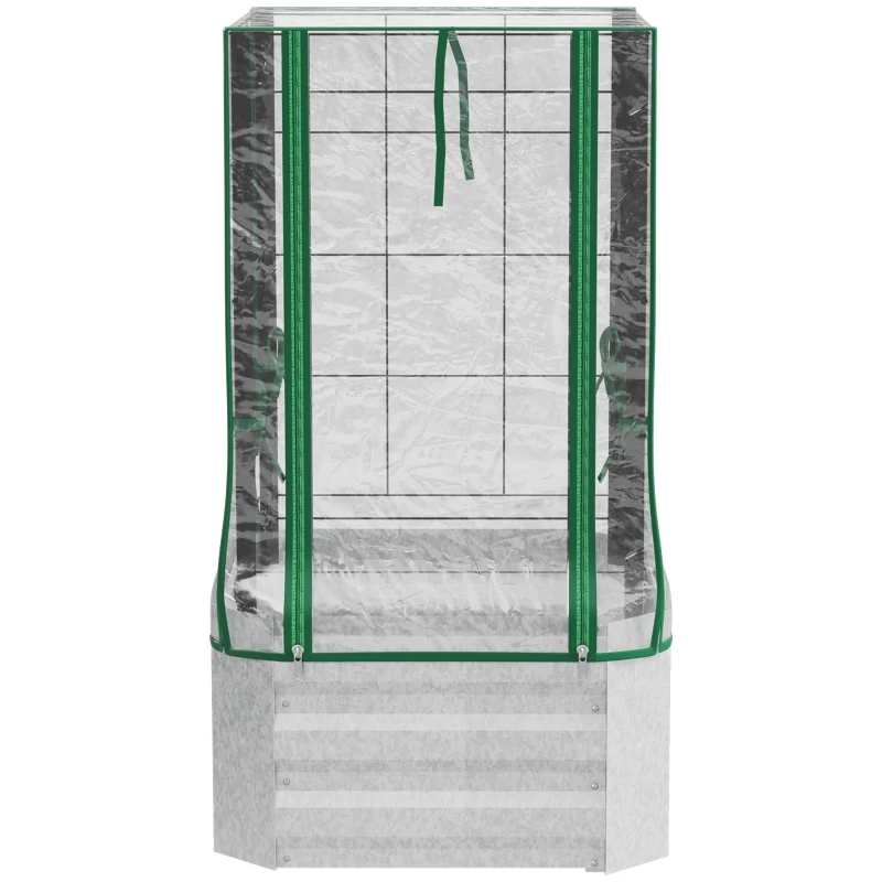 Kleine kweekkas 53x53x90 cm met groen PE-doek en ritssluiting