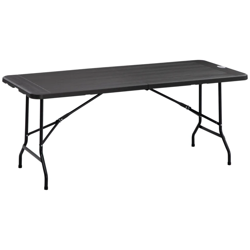 Opvouwbare campingtafel 180x76x73 cm grijs voor 6 personen met aluminium frame