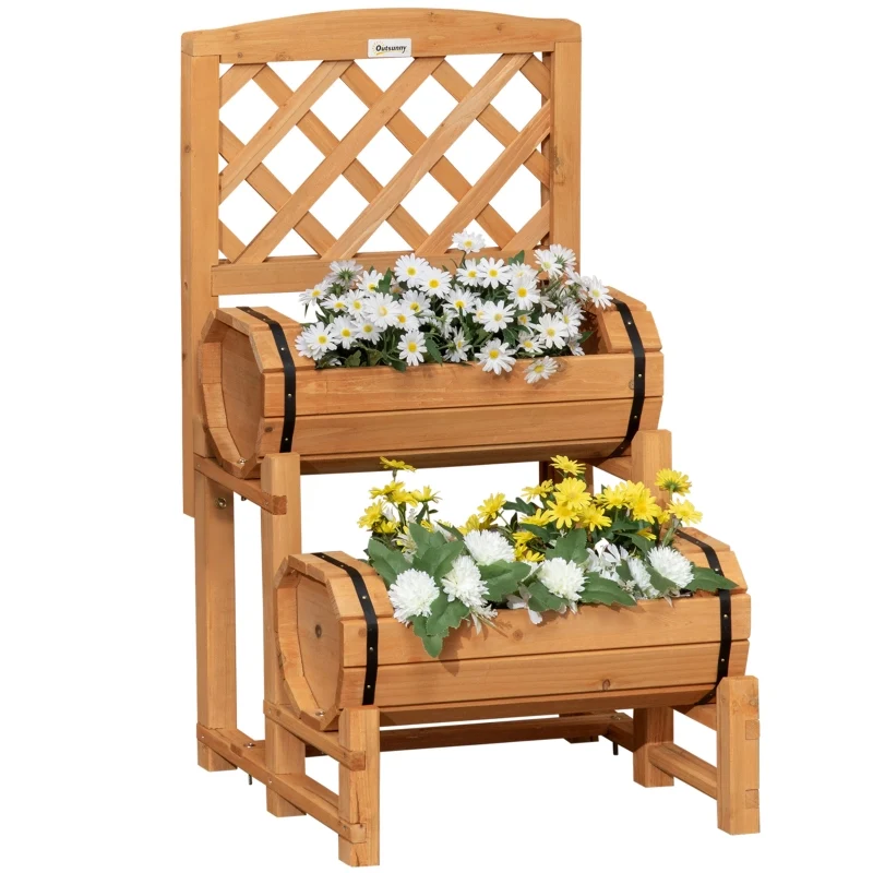 Houten plantenrek 45x45x80 cm voor buiten als bloembak en plantenhouder
