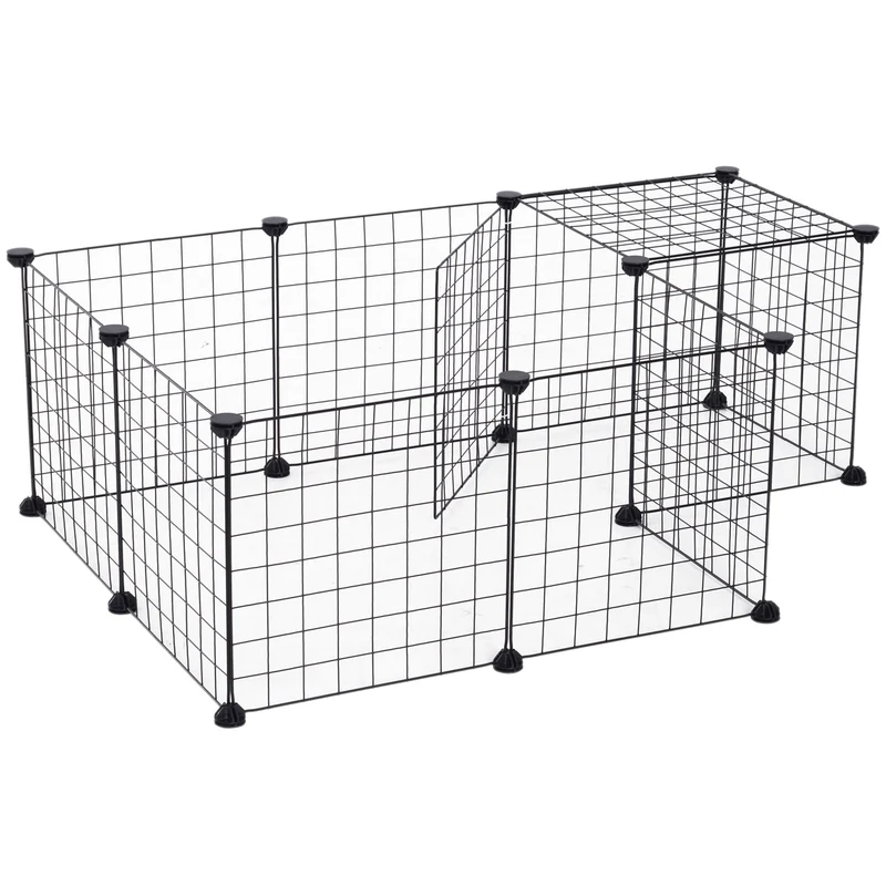Konijnenren zwart 106x73x36 cm – Ruim en veilig verblijf voor konijnen, cavia’s en hamsters