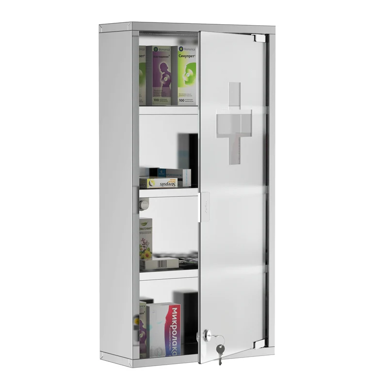 RVS medicijnkast met spiegel – 30x12x60 cm voor veilige en georganiseerde opslag