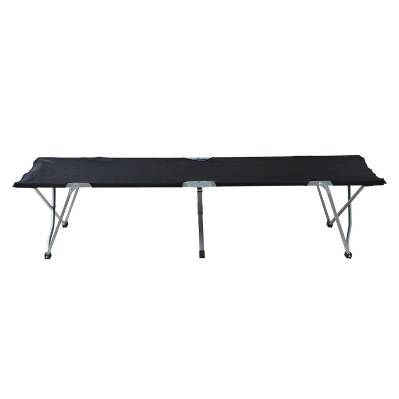 Stretcher veldbed zwart – 193x64x40 cm, ideaal voor kamperen en outdoor avonturen